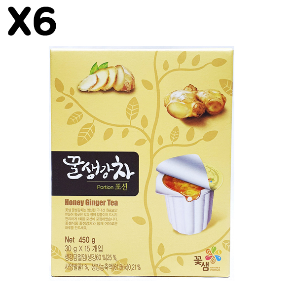 [FK] 꿀생강차포션(꽃샘 450g(30gx15T))X6